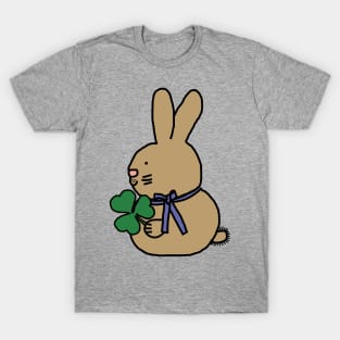 Saint Patricks Day Bunny Rabbit with Shamrock T-Shirt